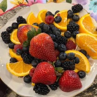 a plate of fruit