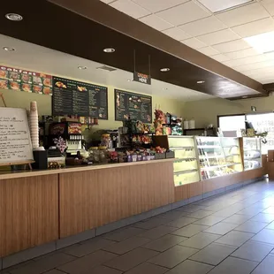Lots of space.  Deli menu on the wall. Counter space is a little tight.