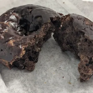 Devil food cake donut.