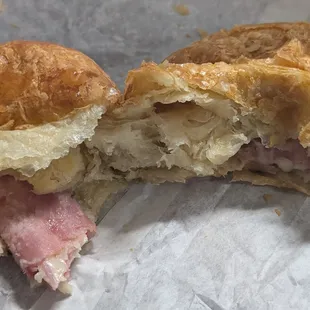 Ham and cheese croissant.