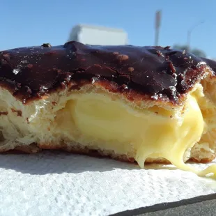 Finally reached some custard after already eating half the donut.