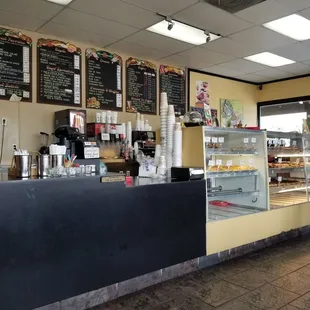 Wendi's menu and donut counter