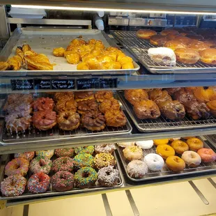 Cake, French cruller, buttermilk, and filled donuts