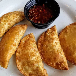 Duck bacon wontons