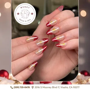 Who&apos;s ready to dazzle this winter?  Get your rhinestone nail design today!