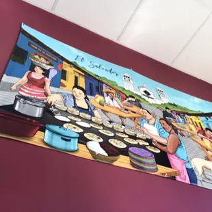 a mural of a dog's life