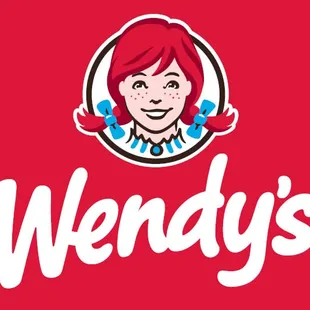 wendy&apos;s logo on a red background