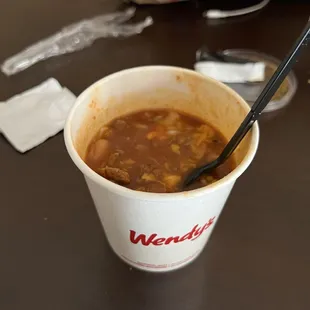 Why don&apos;t they fill up the chili? This is how filled up it is. Pathetic.