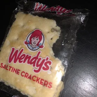 a bag of saltine crackers