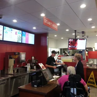 Peeps at the counter ordering.
