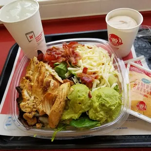 Southwest avocado salad. And chocolate frosty.