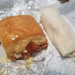 Maple croissant. Brkft burrito.