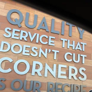 quality service that doesn't cut corners