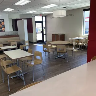 Store was remodeled and they got rid of that cute 1970's motif they keep a decade too long. Am I in a library or?