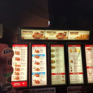 the menus of the restaurant