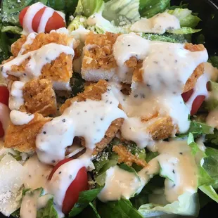 Spicy chicken Caesar salad