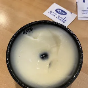 It looks like food was already dipped in the Mayo...