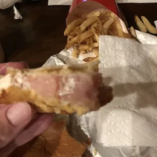Completely RAW chicken sandwich
