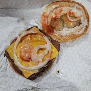 My son of baconator, with no bacon.