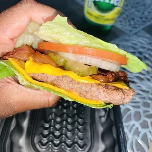 Bunless Bacon Jalapeño Cheeseburger