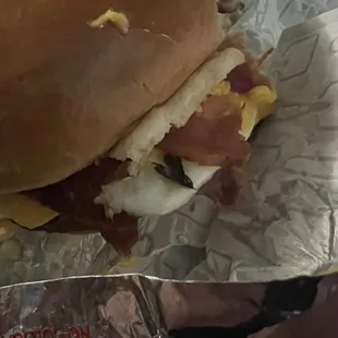 Soggy bug in the Breakfast Baconator  Absolutely disgusting