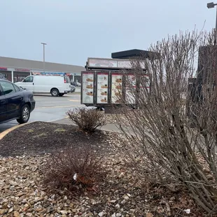 a car parked in a parking lot