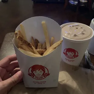 &quot;Large&quot; fries &amp; chocolate frosty