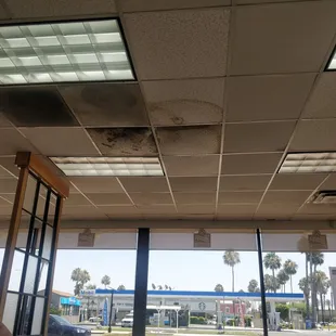 Possible black mold on ceiling.