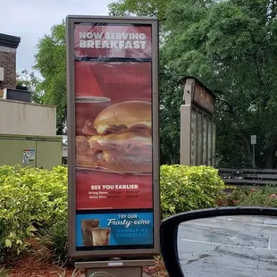 a sign for a fast food restaurant