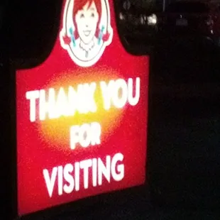 Drive thru sign at Wendy's