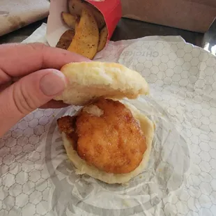 Honey chicken breakfast sandwich