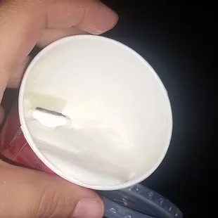 This the frosty that was handed to ..... beside the fact they messed up my order.