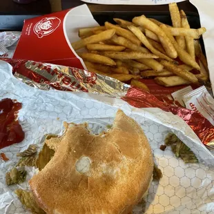 Hot Honey Chicken Sandwich and fries