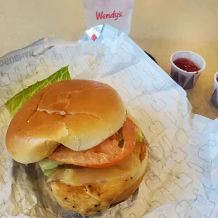 Grilled chicken sandwich add cheese