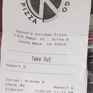 My receipt. Expensive but so worth it.