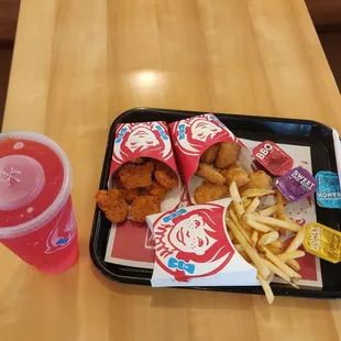 original chicken nuggets combo with spicy chicken nuggets.
