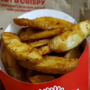 french fries in a paper bag