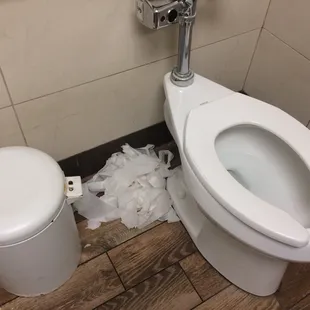 Wonderfully clean bathrooms. The sign says if the bathroom is a mess to tell an employee well and employee walked out of this as I walked in