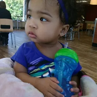 Brought her own drink