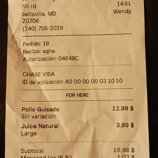 Table cleaning fee??? SMH