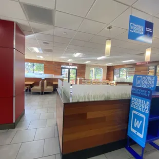 a view of the inside of a restaurant