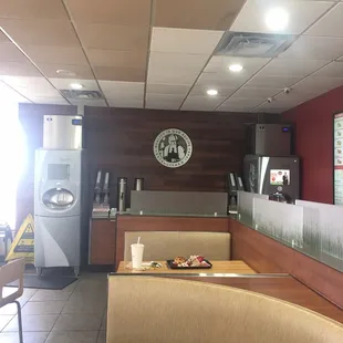 the inside of a restaurant