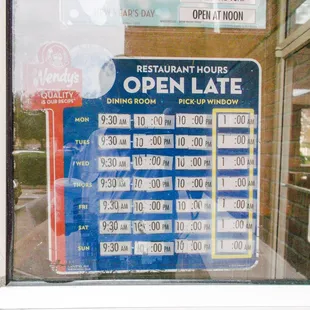 Restaurant hours