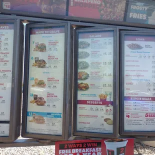 Drive thru menu