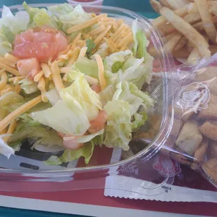 Garden salad and small fries