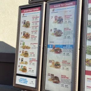 6/22/23 (thu): Drive-thru menu 1 of 3