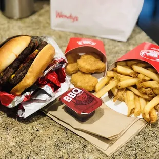 One perfect meal! Baconator, nugs, and sea salt fries.