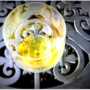 Tasting the 2017 vintage Nth Degree Livermore Valley estate Chardonnay at the outdoor members only lounge - note the built in firepit.