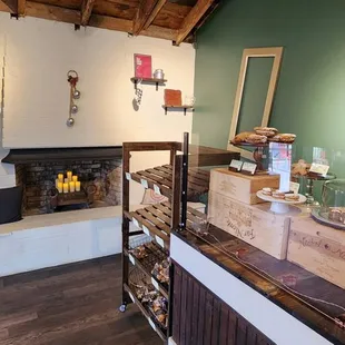 the interior of a bakery