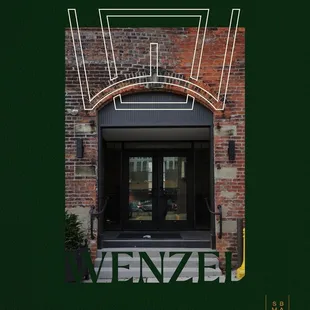 the entrance to a brick building